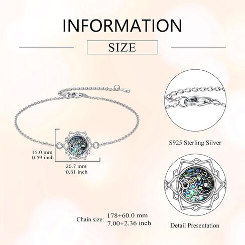 Mushroom/Yin Yang/Dolphin Bracelet 925 Sterling Silver Bracelet Jewelry Gift for Women in Saudi Arabia