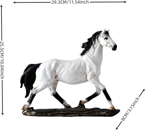 Horse Statues, Art Figurine Decorative Sculpture,Resin Horse Art Figurine Standing Ornament Sculpture for Bookshelf Wine Cabinet to Attract Luck Wealth,Home Decoration Gift. (Black) in Saudi Arabia