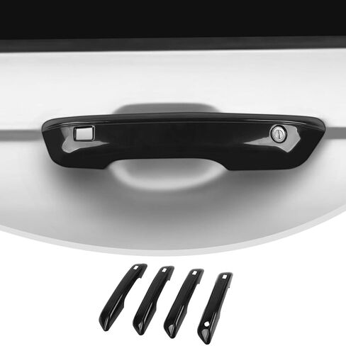Linskip Door Handle Covers Compatible with 2021-2024 Jeep Grand Cherokee L 4XE & 2022-2024 Grand Cherokee, Door Handle Kit Set for Jeep Grand Cherokee Exterior Accessories, for Keyless Entry(Black) in Saudi Arabia