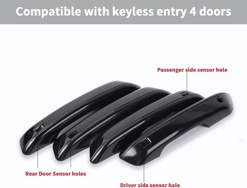 Linskip Door Handle Covers Compatible with 2021-2024 Jeep Grand Cherokee L 4XE & 2022-2024 Grand Cherokee, Door Handle Kit Set for Jeep Grand Cherokee Exterior Accessories, for Keyless Entry(Black) in Saudi Arabia