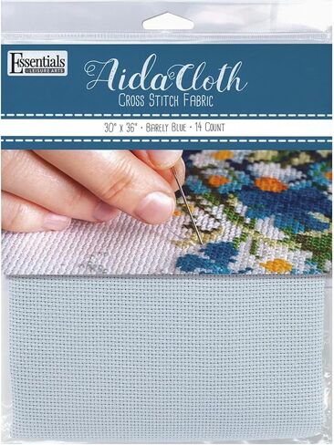 أساسيات من Leisure Arts Aida Cloth، 14 قطعة، 76.2 سم × 91.44 سم، قماش غرز متقاطعة بيضاء عتيقة للتطريز، الغرز المتقاطعة، التطريز الآلي وعمل الإبرة in Kuwait
