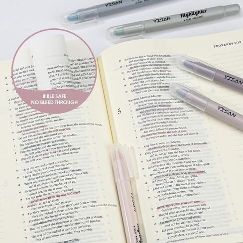 yisan bible heightlights no bleed ، heightlights gel ، heightlights dry ، fens crayon marker for bible study journaling ، accessories inbil in Kuwait