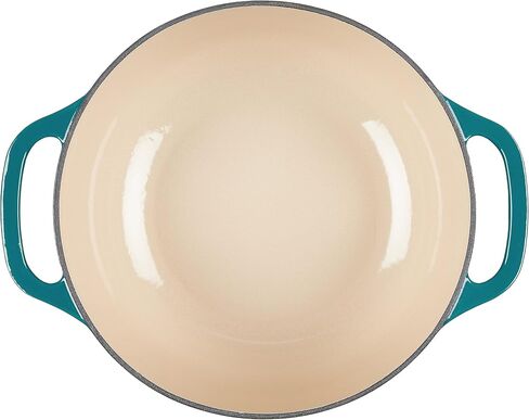 Lodge 6 Quart Enameled Cast Iron Dutch Oven with Lid – Dual Handles – Oven Safe up to 500° F or on Stovetop - Use to Marinate, Cook, Bake, Refrigerate and Serve – Lagoon in Saudi Arabia