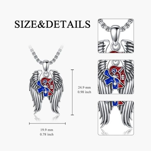 PELOVNY Saint Florian Necklace 925 Sterling Silver Firefighter Pendant St Florian Religious Jewelry for Fathers Day Birthday Christmas Gifts Men in Kuwait