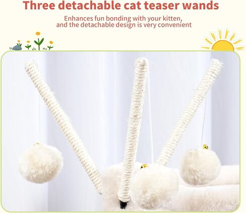 Hey-Brother Cat Tree Tower ، منشورات خدش مع ألعاب قابلة للإزالة ، شقة مريحة ، منصة ، أرجوحة ، لوحة خدش سيسال والكرة للقطط الداخلية ، 41.3 بوصة ، رمادي مدخن MPJ008SG in Kuwait