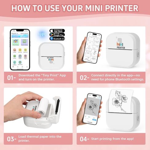 طابعة ملصق - صانع طابعات وملصقات من Bluetooth inkless مع 13 لفة من الورق ، طابعة حرارية لاسلكية لأجهزة iPhone/Android ، جراب طباعة مضغوط للملاحظات ، المجلات ، DIY ، حرفية للأطفال وهدية فريدة من نوعها in Kuwait