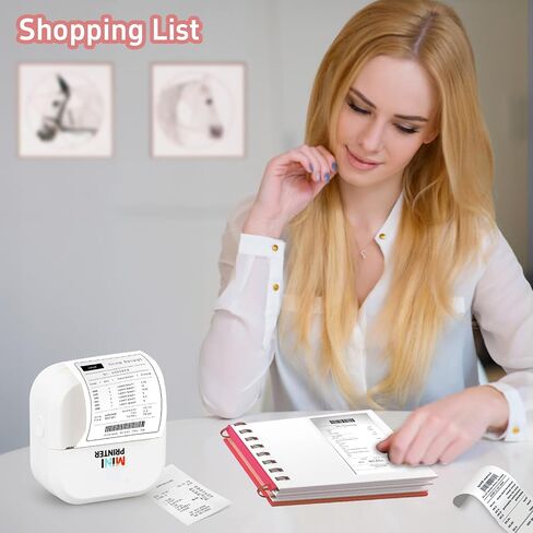 طابعة ملصق - صانع طابعات وملصقات من Bluetooth inkless مع 13 لفة من الورق ، طابعة حرارية لاسلكية لأجهزة iPhone/Android ، جراب طباعة مضغوط للملاحظات ، المجلات ، DIY ، حرفية للأطفال وهدية فريدة من نوعها in Kuwait