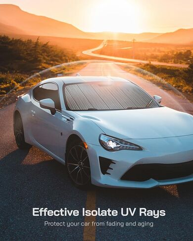 Windshield Sun Shade for Nissan Murano 2019-2024,Front Window Sunshade Shield,2-in-1 Reflective Sun Shade,Silver for Summer, Black for Winter in Kuwait