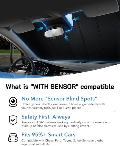 Windshield Sun Shade for Nissan Murano 2019-2024,Front Window Sunshade Shield,2-in-1 Reflective Sun Shade,Silver for Summer, Black for Winter in Kuwait