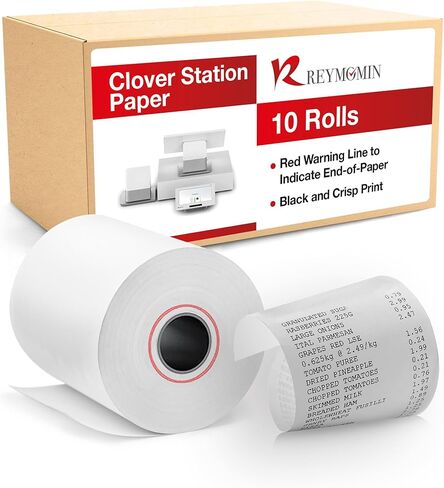 (100 Rolls) 2 1/4'’ x 50’ Thermal Paper Receipt Rolls, 55 GSM - White Cash Register Receipt Printer Paper - Fits Clover Flex, Verifone Vx 520, Fd 150, A920, Dejavoo and More in Saudi Arabia