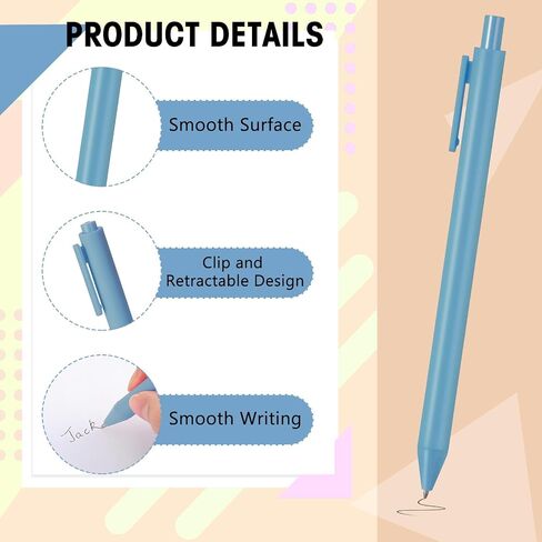 Fulmoon 50 Pcs Ballpoint Pens Bulk Retractable Comfortable Writing Pens Cute Back to School Supplies in Medium Point 1.0 mm for Teacher Student Bridal Shower Baby Shower (Light Pink,Black Ink) in Saudi Arabia