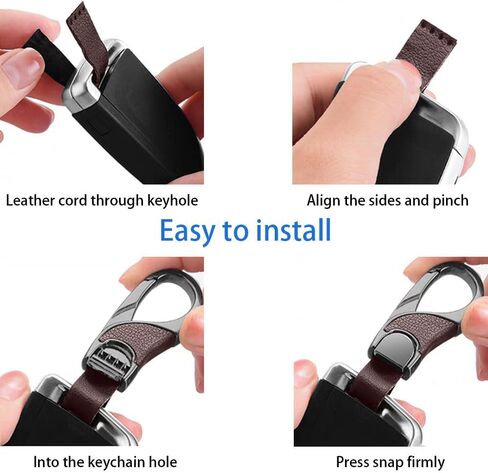 for BMW Key Fob Cover, Leather & Aluminum Full Protection Case – Premium Anti-Scratch Shell with Keychain, Compatible with 3 Series 5 Series X1 X3 X5 Accessories (A-Black) in Kuwait