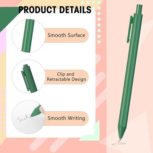 Fulmoon 50 Pcs Ballpoint Pens Bulk Retractable Comfortable Writing Pens Cute Back to School Supplies in Medium Point 1.0 mm for Teacher Student Bridal Shower Baby Shower (Light Pink,Black Ink) in Saudi Arabia