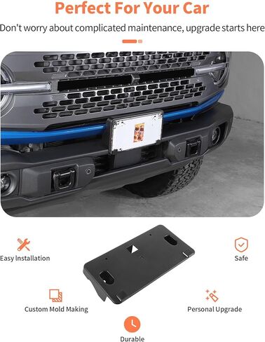 بالنسبة لفورد برونكو 2021-2025 لوحة رخصة الأمامية حامل حامل الحامل رقم لوحة الحامل لوحة التسجيل in Kuwait