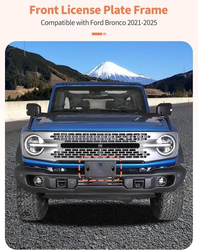 بالنسبة لفورد برونكو 2021-2025 لوحة رخصة الأمامية حامل حامل الحامل رقم لوحة الحامل لوحة التسجيل in Kuwait
