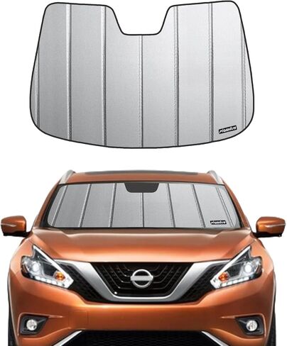 Windshield Sun Shade for Nissan Murano 2019-2024,Front Window Sunshade Shield,2-in-1 Reflective Sun Shade,Silver for Summer, Black for Winter in Saudi Arabia