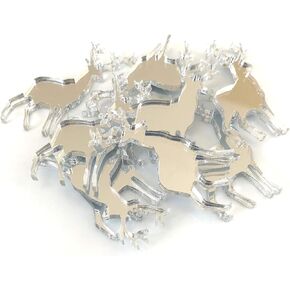 Super Cool Creations Reindeer Shaped Crafting Mirrors, Set of 10, Many Colours, Shatterproof Acrylic, Silver Mirror, Pack of 10 x 10cm in Kuwait