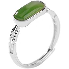 S925 Sterling Silver Jade Rings ، حلقة Jade Hetian على الطراز الصيني الجديد ، هدية مدروسة للزوجة in Saudi Arabia