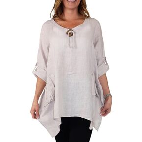 Dare2Bstylish Womens Linen Related Fit Top و REG و REG و Plus Sists. in Kuwait