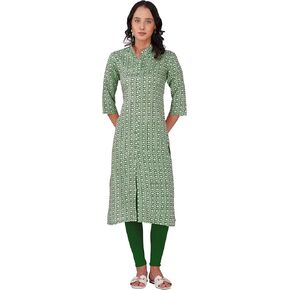 الأزهار المطبوعة القطن الهندي رايون كورتا تونك للنساء | مناسب مستقيم 3/4 غلاف غير رسمي وكل يوم ارتداء kurti الخط in Kuwait