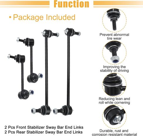X AUTOHAUX 4 Pcs Front Rear Sway Bar Links No.K750124/K90716/K90717 for Acura MDX 2006-2013 for Acura ZDX 2010-2013 for Honda Pilot 2006-2015 Stabilizer Sway Bar Link in Saudi Arabia
