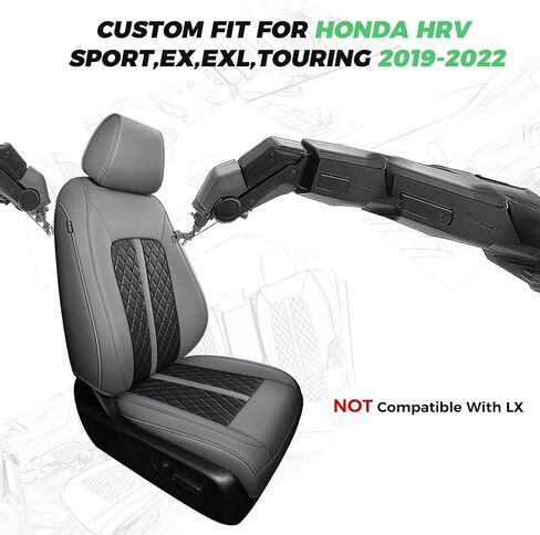 لأغطية مقعد Honda HRV ، 2023 2024 2025 Sport LX ، غطاء مقعد السيارة المخصص ، مجموعة كاملة ، حماة مقاعد جلدية مقاومة للماء ، إكسسوارات سيارات الدفع الرباعي ، أسود ، غير مناسب لـ Ex-L in Kuwait