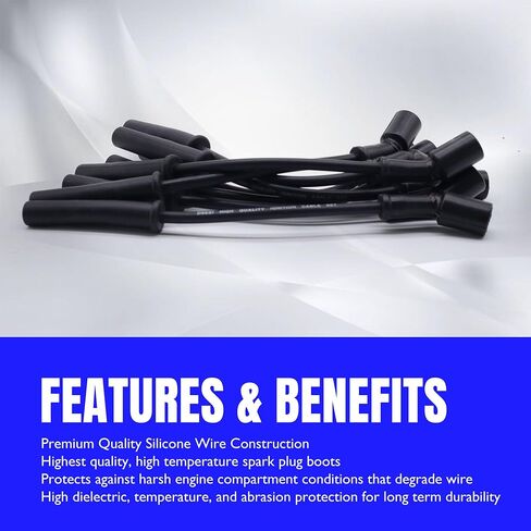 924-2077 8pcs Ignition Sharp Slop Clop Wires متوافقة مع Chrysler Aspen ، Dodge Dakota ، Dodge Durango ، Dodge Ram 1500 Pickup ، Jeep Commander ، Jeep Grand Cherokee ، Ram 1500 ، Ram Dakota in Saudi Arabia