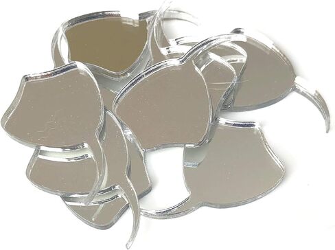 Super Cool Creations Stingray Shaped Crafting Mirrors, Set of 10, Many Colours, Shatterproof Acrylic, Silver Mirror, Pack of 10 x 4cm in Saudi Arabia