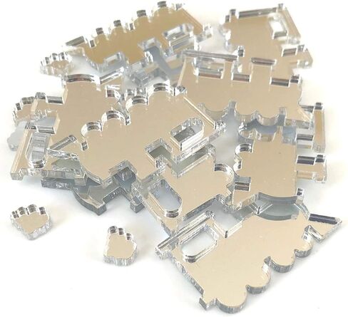 Super Cool Creations Steam Train Shaped Crafting Mirrors, Set of 10, Many Colours, Shatterproof Acrylic, Silver Mirror, Pack of 10 x 10cm in Saudi Arabia
