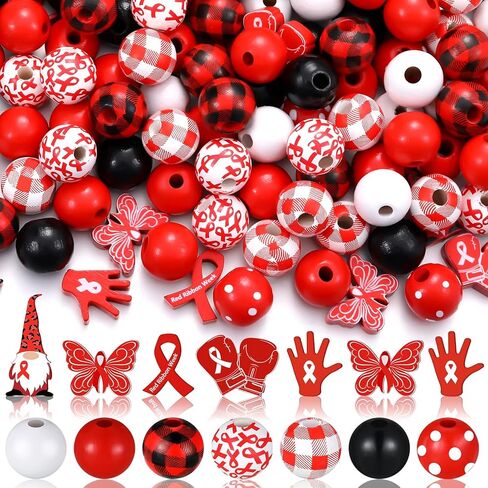 200 جهاز كمبيوتر شخصى عيد الميلاد الخرز الخشبي سانتا كلوز الشتاء الأحمر والأبيض الخرز الخشبي قصب الحلوى جولة فضفاض فاصل مزرعة الحرفية الخرز ل DIY سوار قلادة القرط صنع المجوهرات ديكور المنزل in Kuwait