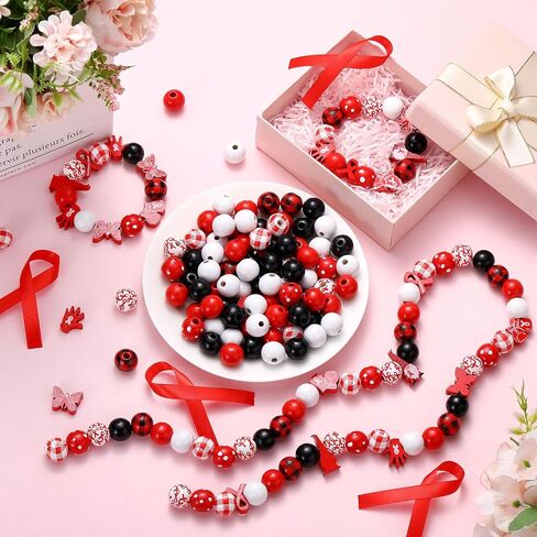 200 جهاز كمبيوتر شخصى عيد الميلاد الخرز الخشبي سانتا كلوز الشتاء الأحمر والأبيض الخرز الخشبي قصب الحلوى جولة فضفاض فاصل مزرعة الحرفية الخرز ل DIY سوار قلادة القرط صنع المجوهرات ديكور المنزل in Kuwait