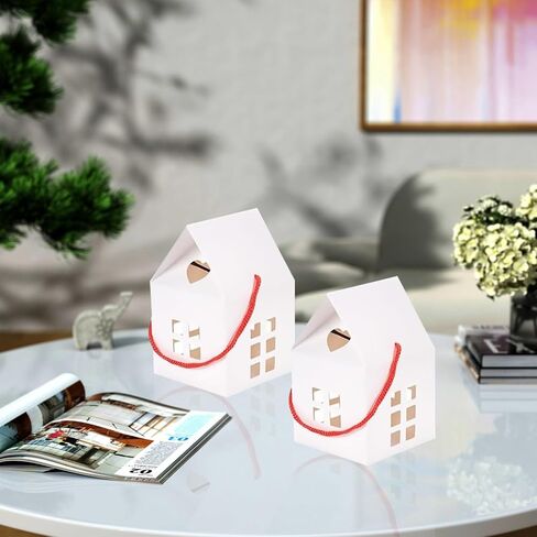 Geryvtee 36 PCS House Gift Joxes 3x3x3inch Kraft Paper Candy Box Box Cardboard Acags for Wedding Christmas Birthdy Party Container (Brown) in Kuwait