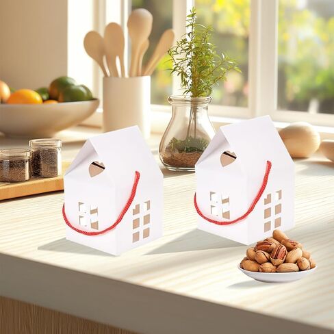Geryvtee 36 PCS House Gift Joxes 3x3x3inch Kraft Paper Candy Box Box Cardboard Acags for Wedding Christmas Birthdy Party Container (Brown) in Kuwait