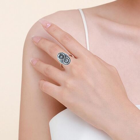الفضة الاسترليني الفضية اللانهائية ouroboros Snake Sun Moon Stars Punk Cocktail Party Barty Barty Bohemian Boho Ring Jewelry for Women in Saudi Arabia