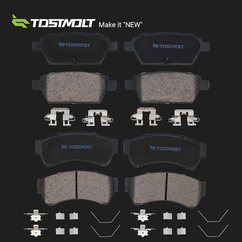 8pcs جديدة كاملة الأمامية+خلفية سوبر هادئة من وسادات فرامل القرص السيراميك المسلح مع مجموعة مع أجهزة التثبيت متوافقة مع 06-12 Fusion Zephyr MKZ 06-11 Milan 06-13 Mazda 6 I/S/GS/GT FWD in Saudi Arabia