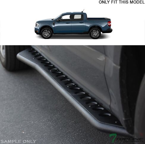 7422455041064 متوافق مع 2022-2024 Ford Maverick Crew Cab محكم النمط الأسود النمط الصخري Rocker Style Step Rail Nerf Bars in Kuwait