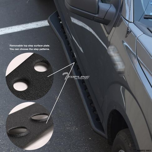 7422455041064 متوافق مع 2022-2024 Ford Maverick Crew Cab محكم النمط الأسود النمط الصخري Rocker Style Step Rail Nerf Bars in Kuwait