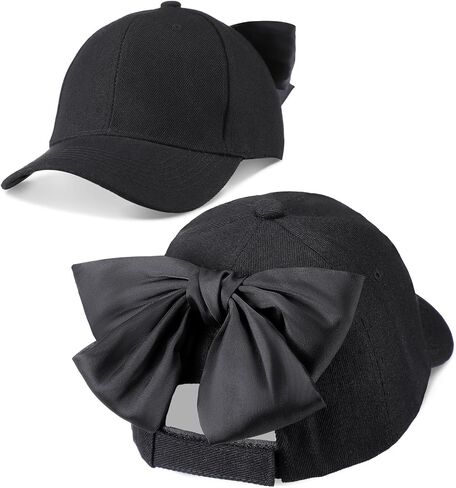 Hercicy Bow Baseball Cap for Women Coquette Bow-tie Summer Hat Ponytail Sun Hat Trucker Caps for Outdoor Sports Travel in Saudi Arabia