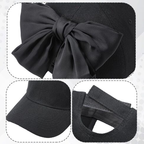 Hercicy Bow Baseball Cap for Women Coquette Bow-tie Summer Hat Ponytail Sun Hat Trucker Caps for Outdoor Sports Travel in Saudi Arabia