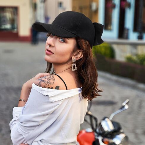 Hercicy Bow Baseball Cap for Women Coquette Bow-tie Summer Hat Ponytail Sun Hat Trucker Caps for Outdoor Sports Travel in Saudi Arabia
