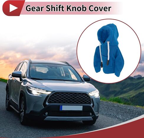 1 Pc Gear Shift Knob Cover Stick Shifting Handle Protector Hoodie Style Blue Fabric in Saudi Arabia