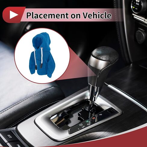 1 Pc Gear Shift Knob Cover Stick Shifting Handle Protector Hoodie Style Blue Fabric in Saudi Arabia