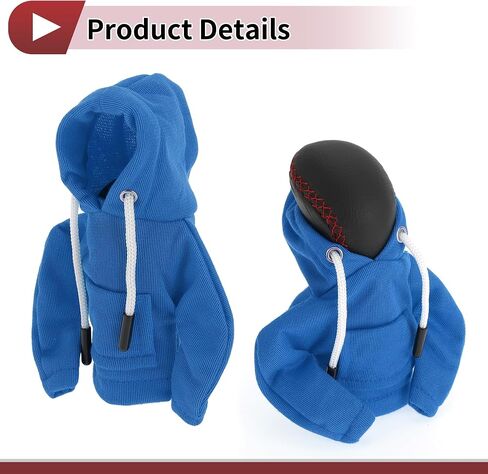 1 Pc Gear Shift Knob Cover Stick Shifting Handle Protector Hoodie Style Blue Fabric in Saudi Arabia