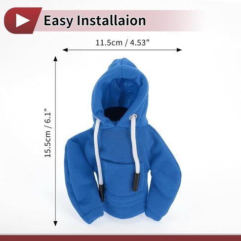 1 Pc Gear Shift Knob Cover Stick Shifting Handle Protector Hoodie Style Blue Fabric in Saudi Arabia