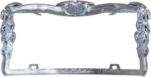 YoungerCar 3D Skulls style ABS Chrome Plate Frame متوافق مع Universal 2 Hole No Cap in Kuwait