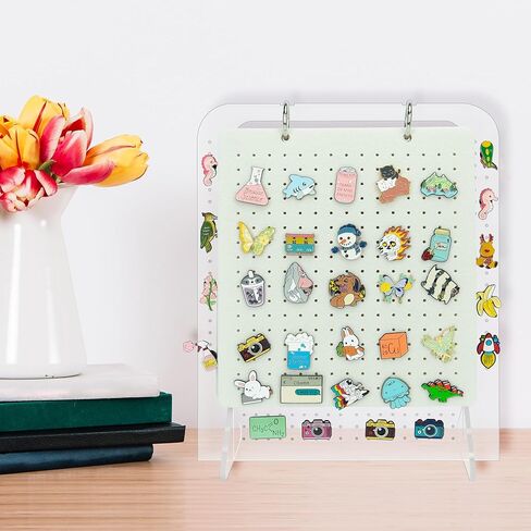 منظم عرض دبوس المينا من باكماكسي، حامل دبوس بروش، صفحات عرض 6 دبابيس لتخزين أكثر من 250 دبابيس، تقويم تخزين مجموعة الدبابيس (لا يشمل أي ملحقات) in Kuwait