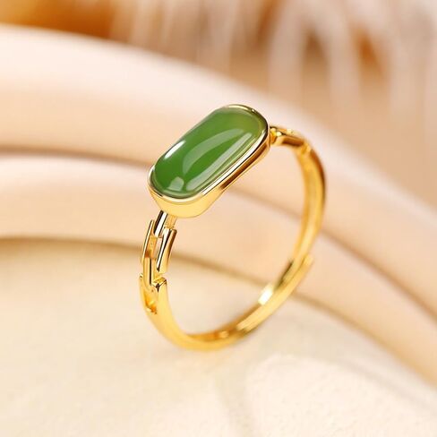 S925 Sterling Silver Jade Rings ، حلقة Jade Hetian على الطراز الصيني الجديد ، هدية مدروسة للزوجة in Saudi Arabia