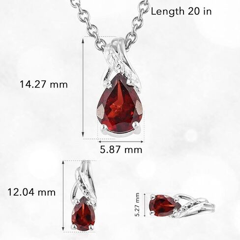 Costume Jewelry Sets for Women Elegant - Teardrop Pendant Necklace Set 20"& Dangle Drop Earrings Set 925 Sterling Silver Stainless Steel Birthstone Wedding Jewelry for Women in Kuwait