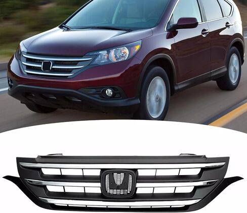Pront Pumper Topper Grille Fit لعام 2012 2013 2014 Honda CRV CR-V ، Chrome Grille Hood Mesh Mesh Grill OE Direct Reply HO1200211 71121T0GA01ZA (12-14) in Saudi Arabia