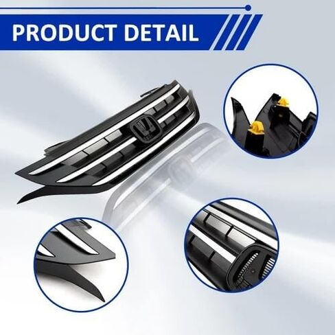 Pront Pumper Topper Grille Fit لعام 2012 2013 2014 Honda CRV CR-V ، Chrome Grille Hood Mesh Mesh Grill OE Direct Reply HO1200211 71121T0GA01ZA (12-14) in Saudi Arabia